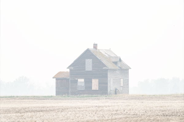 Abandoned house on prairies